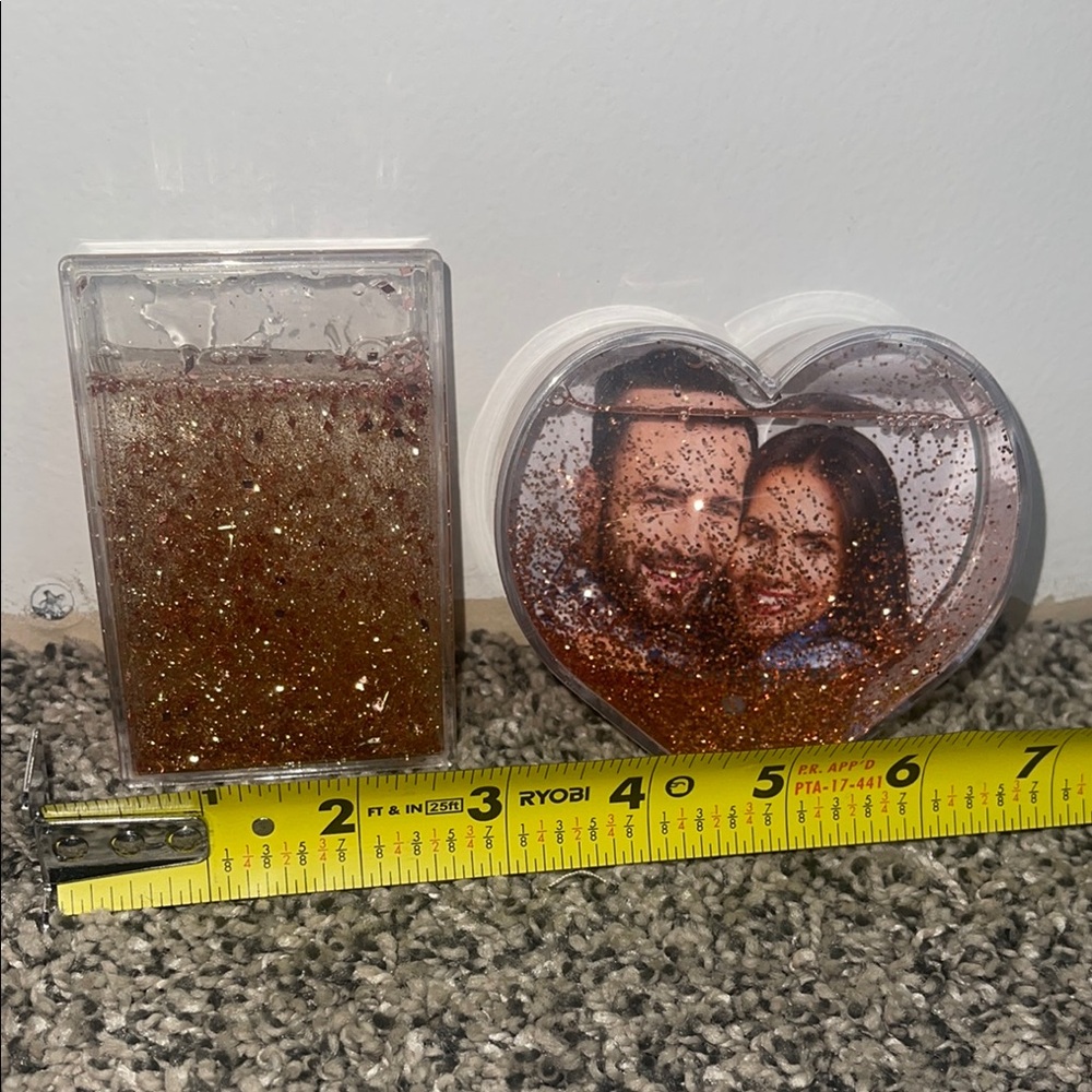 Heart and Rectangle Glitter Photo Frames SEE FLAWS